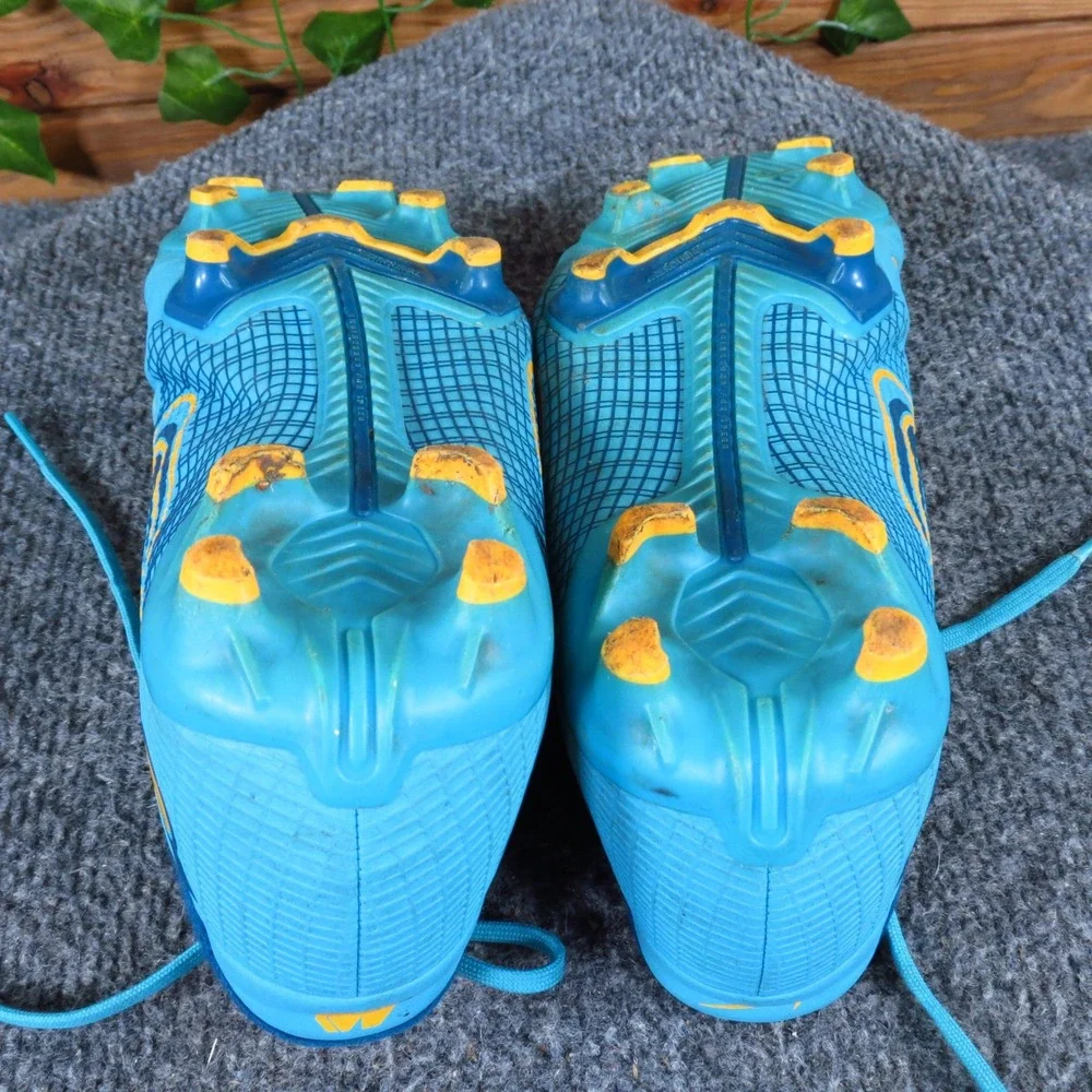Nike Mercurial Vapor 14 Academy Kids Soccer Cleats Size 4.5Y FG/MG Blue Yellow